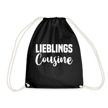 Lieblings Cousinee - Turnbeutel - Schwarz - Vorne