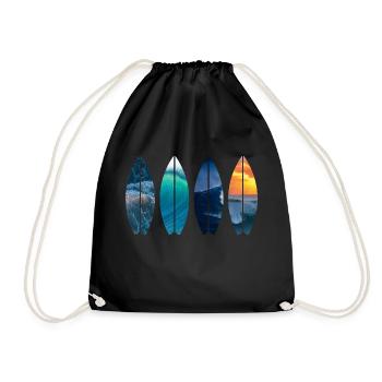 Surf surfer gift Vintage - Drawstring Bag - black - Front