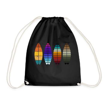 Surf surfer gift Vintage - Drawstring Bag - black - Front