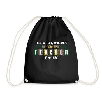 Vous pouvez tout à fait le faire | Éducation - Sac de sport léger - noir - Devant