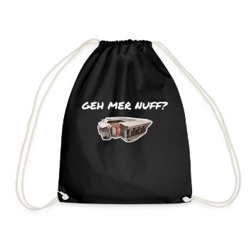 „GEH MER NUFF“ - Turnbeutel - Schwarz - Vorne