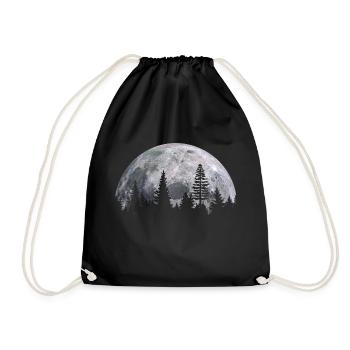 Mountain in full moon - nature and astronomy - Drawstring Bag - black - Front