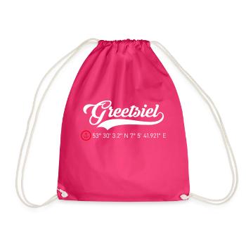 Greetsiel Koordinaten - Turnbeutel - Fuchsia - Vorne