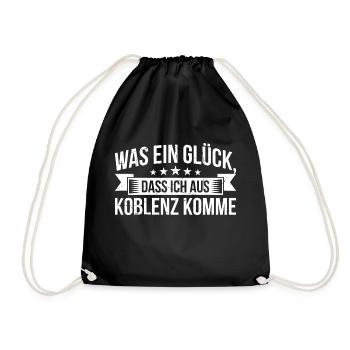 Was Ein Glück, Dass Ich Aus Koblenz Komme Heimatve - Turnbeutel - Schwarz - Vorne