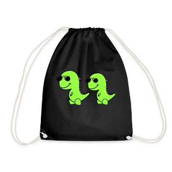 cool dinos - Turnbeutel - Schwarz - Vorne