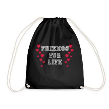 friends for life - Drawstring Bag - black - Front