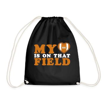 My Heart Is On That Court Volleyball - Drawstring Bag - black - Front