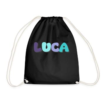 Name - Luca - Turnbeutel - Schwarz - Vorne