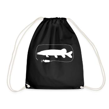 Brochet avec clignotant cuillère - Sac de sport léger - noir - Devant