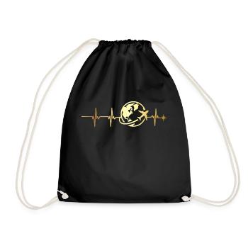 battement de cœur voyage - Sac de sport léger - noir - Devant