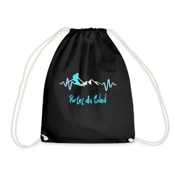 Skiing Portes du Soleil - Drawstring Bag - black - Front
