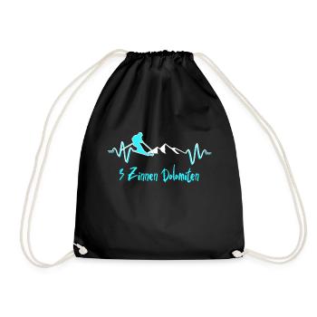 Skiing 3 Zinnen Dolomites - Drawstring Bag - black - Front