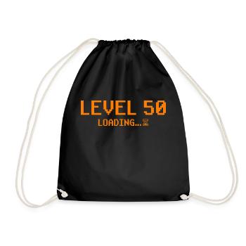 50th Birthday 50 Years Level 50 - Drawstring Bag - black - Front