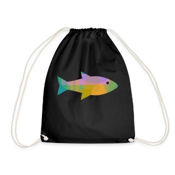 Fisch - Turnbeutel - Schwarz - Vorne