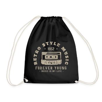 Retro 1952 Geburtstagsgeschenk 1952 Jahrgang 1952 - Turnbeutel - Schwarz - Vorne