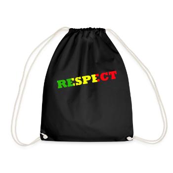 Jamaican jargon, Respect, Jamaican Colors, Rasta - Drawstring Bag - black - Front