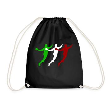 handballer italien - Turnbeutel - Schwarz - Vorne