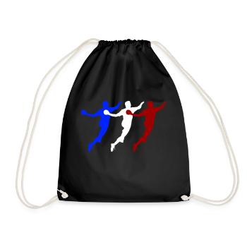 handballer frankreich - Turnbeutel - Schwarz - Vorne