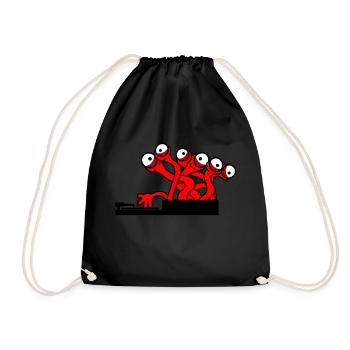 3 DJ Party Eyes Monster Alien Alien Horror - Drawstring Bag - black - Front