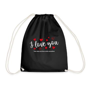 Je T'aime / I Love You / I Love You T-shirt 17 - Drawstring Bag - black - Front