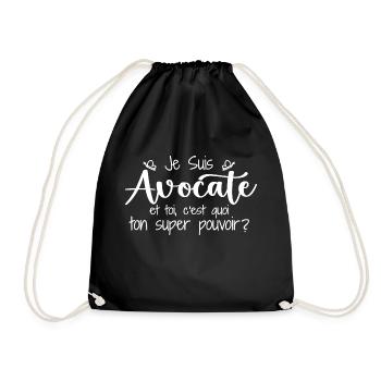 I am a lawyer. What's your superpower? - Drawstring Bag - black - Front