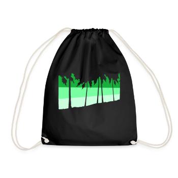 palmiers île arbres plage vacances mer - Sac de sport léger - noir - Devant