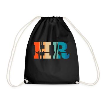 Retro Heartbeat Human Resources - Drawstring Bag - black - Front