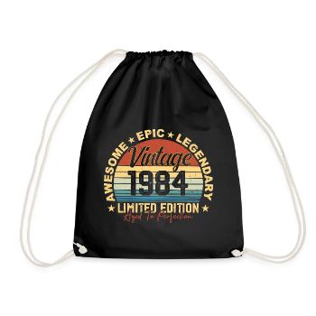 Rétro 1984 Vintage Anniversaire 1984 Cadeau 1984 - Sac de sport léger - noir - Devant