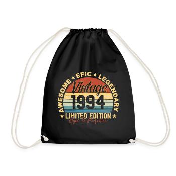 Retro 1994 Vintage Birthday 1994 Gift 1994 - Drawstring Bag - black - Front