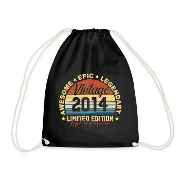Rétro 2014 Vintage Anniversaire 2014 Cadeau 2014 - Sac de sport léger - noir - Devant