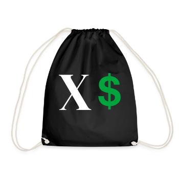 Letter x dollar - Drawstring Bag - black - Front