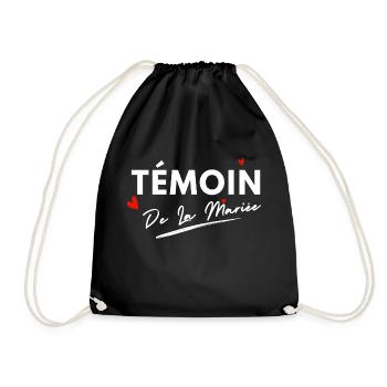 Bride's Witness Hearts - Bride Gift - Drawstring Bag - black - Front