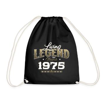 50th Birthday Gift Husband Original March 1975 - Drawstring Bag - black - Front