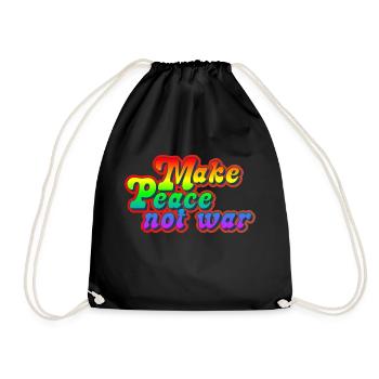 make peace not war - Drawstring Bag - black - Front