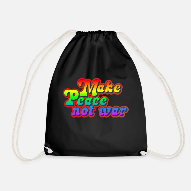 Mach Frieden statt Krieg - Turnbeutel - Schwarz