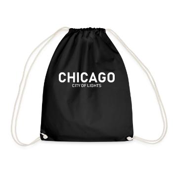 Chicago - City of Lights - USA - Amerika - America - Drawstring Bag - black - Front
