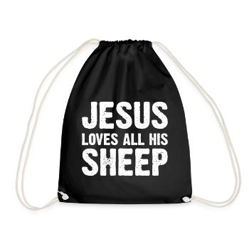 Jésus aime toutes ses brebis - Sac de sport léger - noir - Devant
