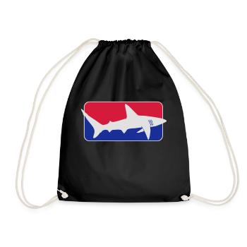 league_shark x_vec_3 en - Drawstring Bag - black - Front