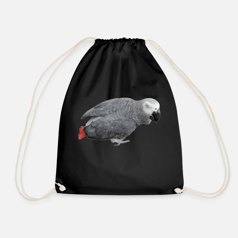 grauer Vogel - Turnbeutel - Schwarz