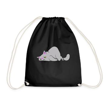 Müde Katze - Turnbeutel - Schwarz - Vorne