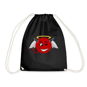 Devil angel devil and angel - Drawstring Bag - black - Front