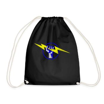 bolt & fist cerclé - Sac de sport léger - noir - Devant