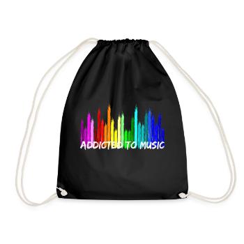 Addicted to Music Equalizer Sound Regler - Turnbeutel - Schwarz - Vorne