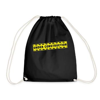 under_construction_de2 - Drawstring Bag - black - Front