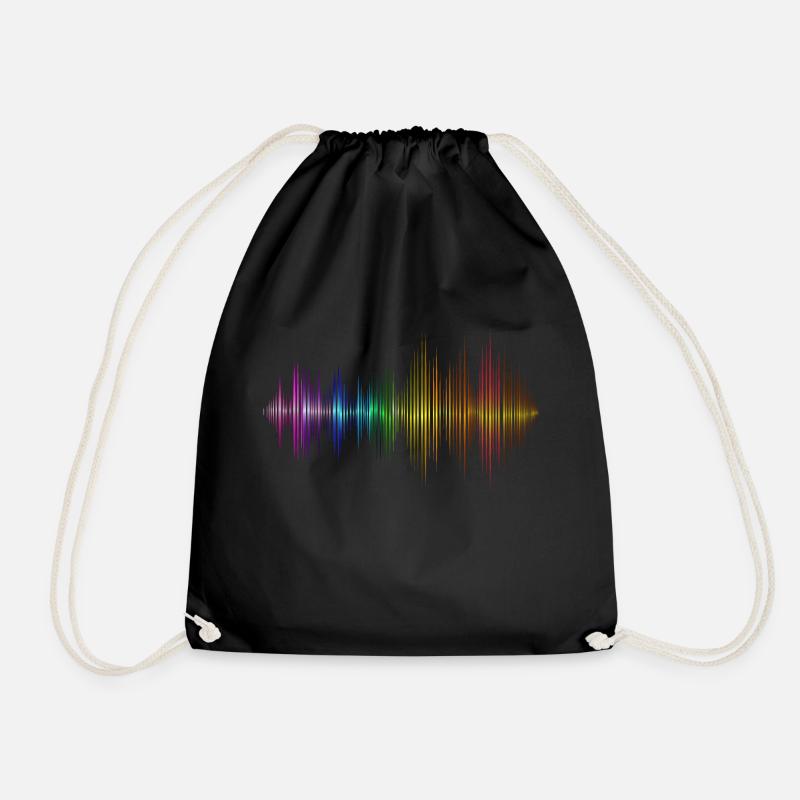 Saund wave - Drawstring Bag - black