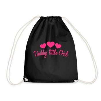 Daddys Little Girl Heart - Drawstring Bag - black - Front