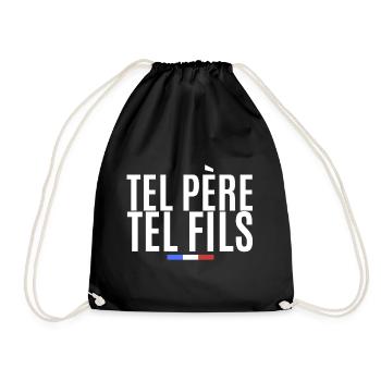 t shirt Tel père tel fils. cadeau famille - Sac de sport léger - noir - Devant