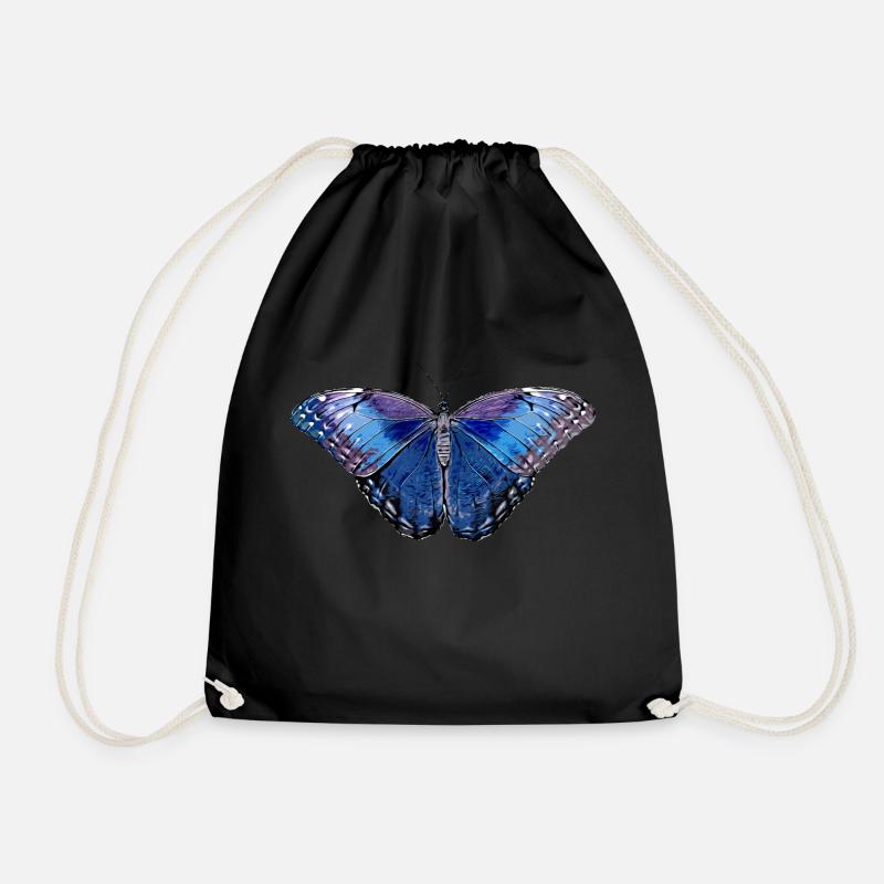 Schmetterling - Blau - Turnbeutel - Schwarz
