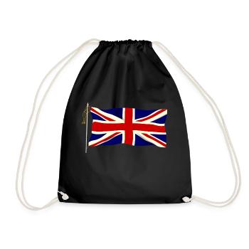 Waving Union Jack Flag - Drawstring Bag - black - Front