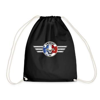 France Skull - Drawstring Bag - black - Front